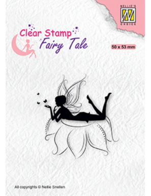 Tampon transparent fée posée sur une fleurs NELLIE SNELLEN