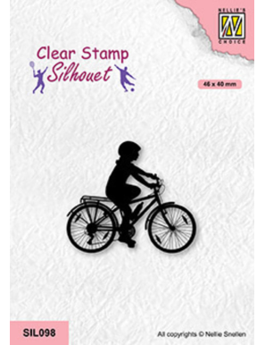 Tampon transparent petite fille sur son vélo NELLIE SNELLEN