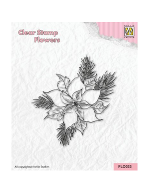 Tampon transparent fleur de poinsettia NELLIE SNELLEN