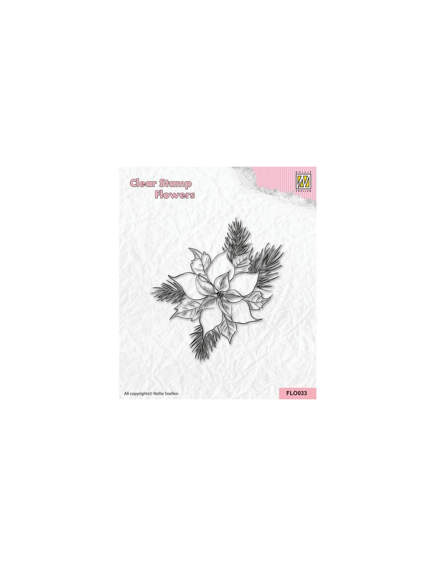 Tampon transparent fleur de poinsettia NELLIE SNELLEN