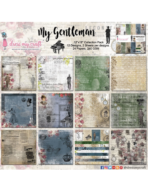 Bloc de 24 feuilles recto My gentleman Dress my craft