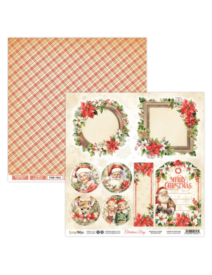 Pochette de 12 feuilles recto verso Christmas day Scrapboys