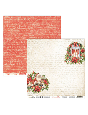 Pochette de 12 feuilles recto verso Christmas day Scrapboys