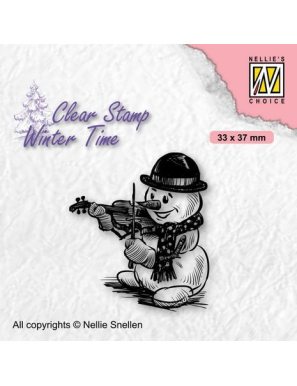 Tampon transparent Bonhomme de neige et son violon NELLIE SNELLEN