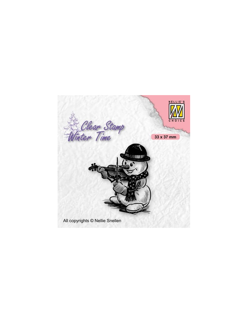 Tampon transparent Bonhomme de neige et son violon NELLIE SNELLEN
