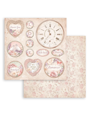 Pochette de 10 feuilles recto verso Stamperia Romance forever