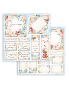 Pochette de 10 feuilles recto verso Stamperia Oh là là