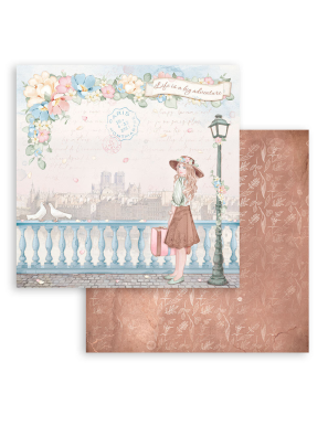 Pochette de 10 feuilles recto verso Stamperia Oh là là