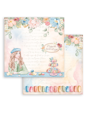 Pochette de 10 feuilles recto verso Stamperia Oh là là