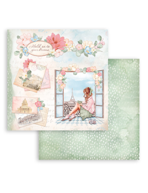 Pochette de 10 feuilles recto verso Stamperia Oh là là