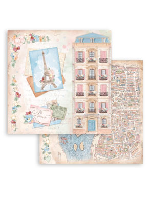 Pochette de 10 feuilles recto verso Stamperia Oh là là