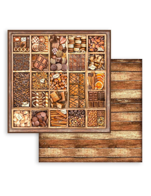 Pochette de 10 feuilles recto verso Stamperia coffee and chocolate