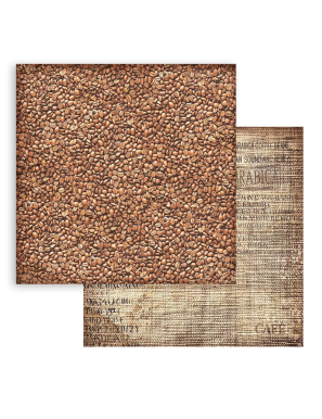 Pochette de 10 feuilles recto verso Stamperia coffee and chocolate maxi background