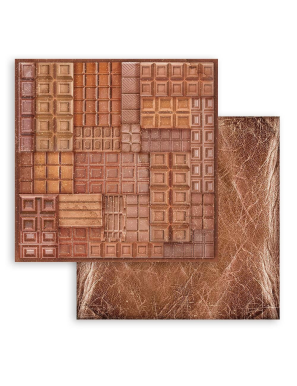 Pochette de 10 feuilles recto verso Stamperia coffee and chocolate maxi background