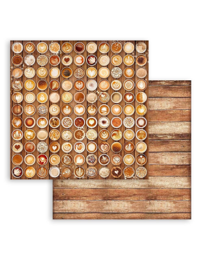 Pochette de 10 feuilles recto verso Stamperia coffee and chocolate maxi background