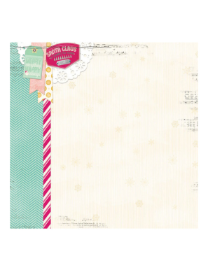Papier recto verso Candy cane lane BoBunny