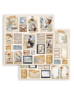 Pochette de 10 feuilles recto verso Stamperia Secret diary