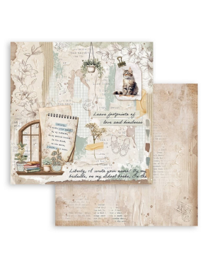 Pochette de 10 feuilles recto verso Stamperia Secret diary