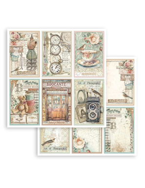 Pochette de 10 feuilles recto verso Stamperia Brocante