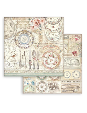 Pochette de 10 feuilles recto verso Stamperia Brocante