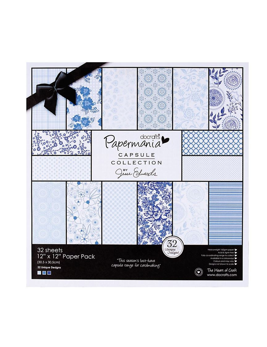 Pochette de 32 feuilles recto verso 30,5cm x 30,5cm Capsule PAPERMANIA