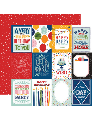 Pochette de 12 feuilles recto verso 30,5cm x 30,5cm Birthday Echo park