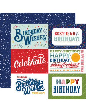 Pochette de 12 feuilles recto verso 30,5cm x 30,5cm Birthday Echo park