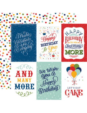 Pochette de 12 feuilles recto verso 30,5cm x 30,5cm Birthday Echo park